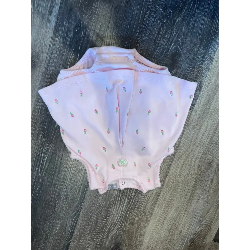 light pink carters tulip embroidered onesie
